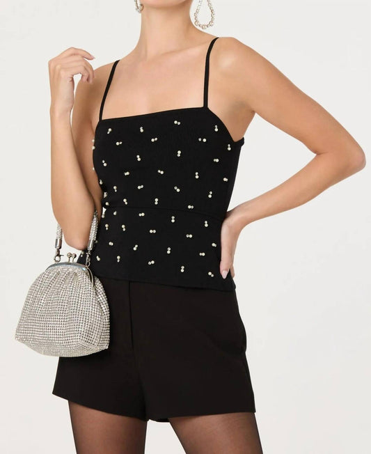 Astr - Addie Pearl Rhinestone Sweater Tank Top