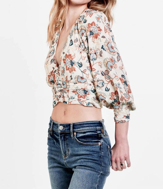 Dear John Denim - Harmoni Three Quarter Sleeve Crop Button-up Top