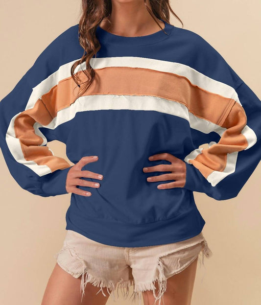 Bibi - French Terry Color Block Sweatshirts