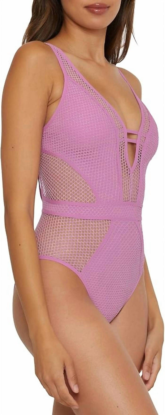 Becca - Plunge-neck One-piece Swimsuit