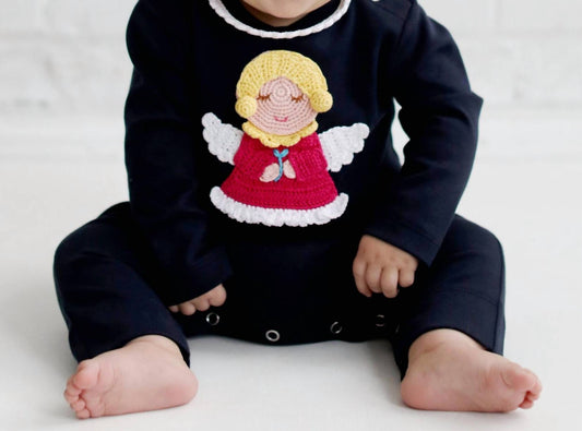 Lemon Loves Layette - Newborn And Baby Girls Guardian Angel Romper