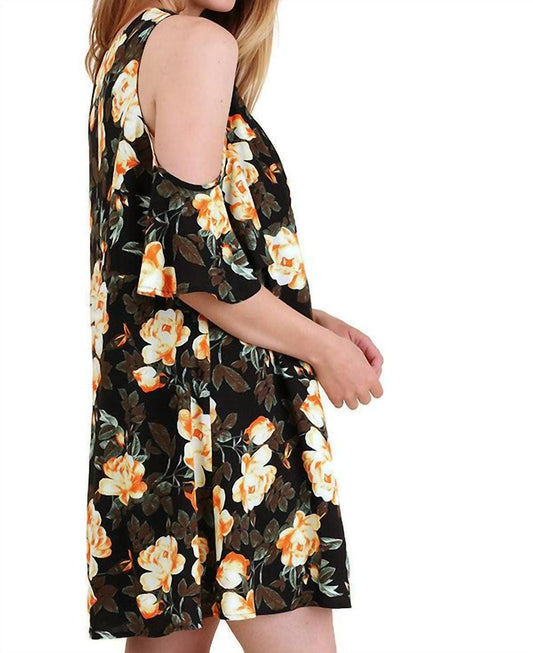Umgee - Floral Cold Shoulder Dress