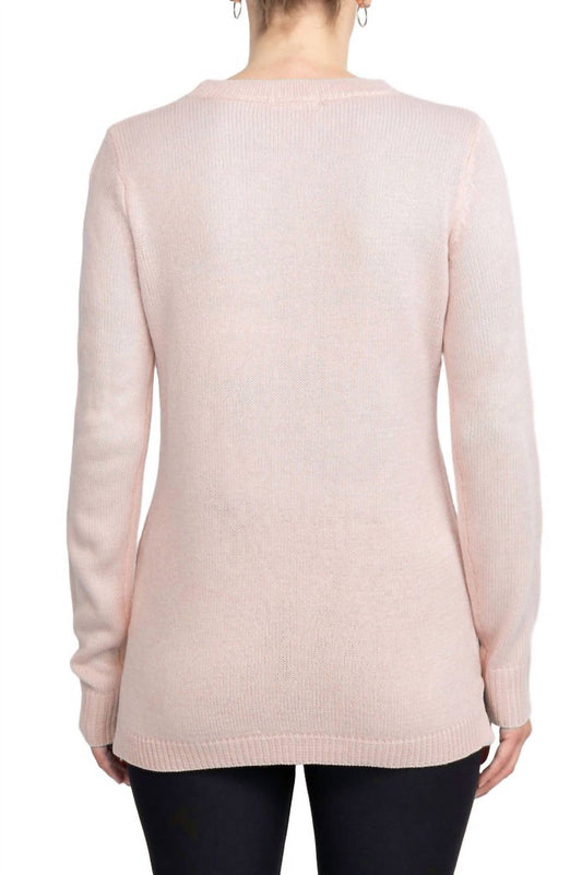 Lissy - Crew Neck Long Sleeve Solid Knit Top