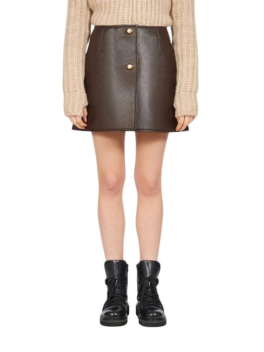 Salvatore Ferragamo - A Line Leather Mini Skirt