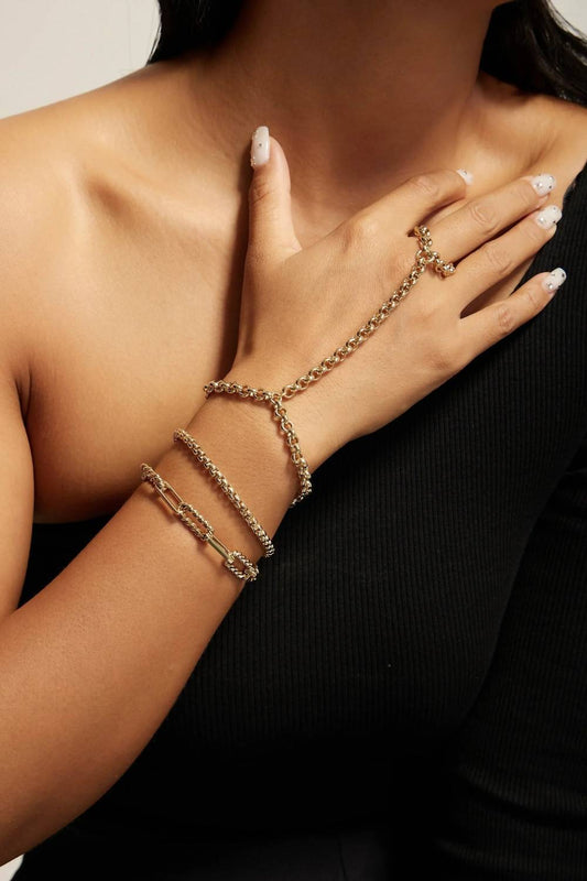 Eklexic - Women's Raya Hand Chain Bracelet
