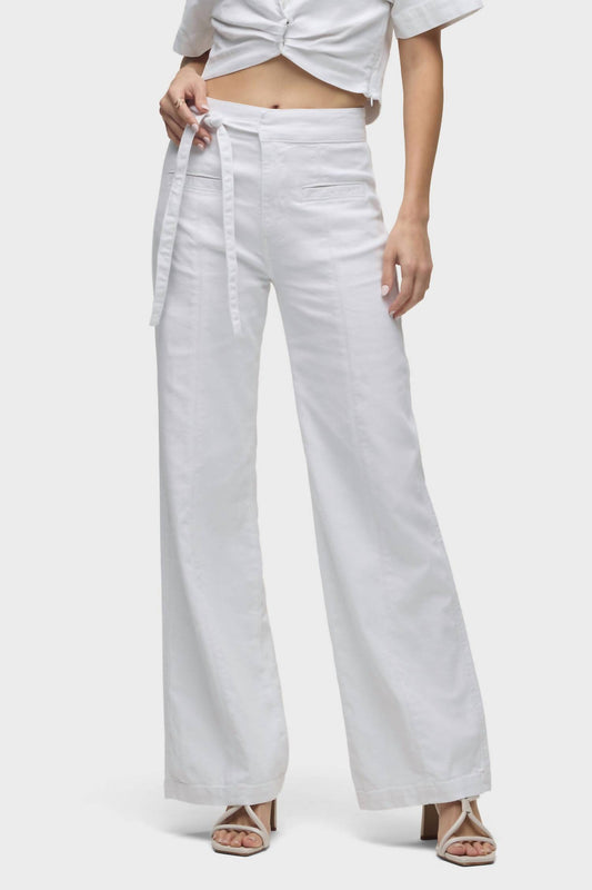 Hudson - Tie Waist Pin Tucked Trouser Pants