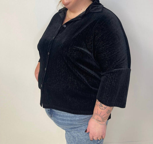 Jess Lea - Prim Button Up Velvet Top
