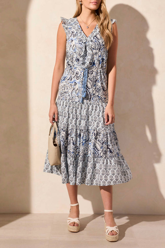 Tribal - Printed V Neck Dress