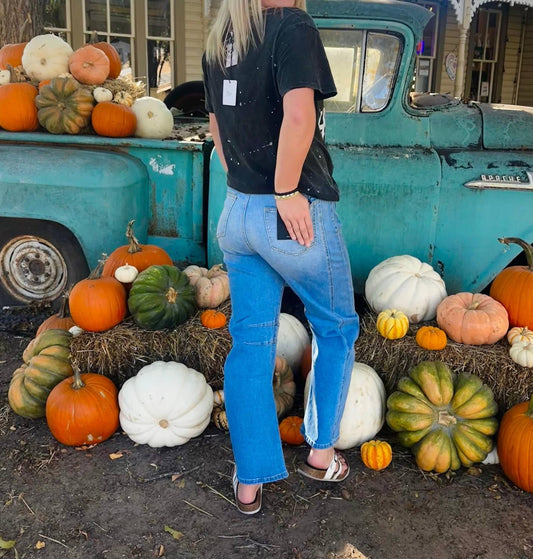 Lucky & Blessed - Kim Barrel Jean