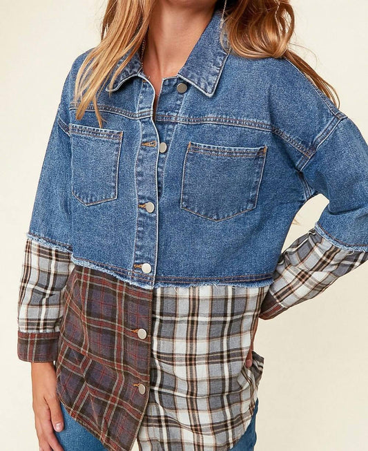 Sugarfox - Women's Washed Denim Shacket