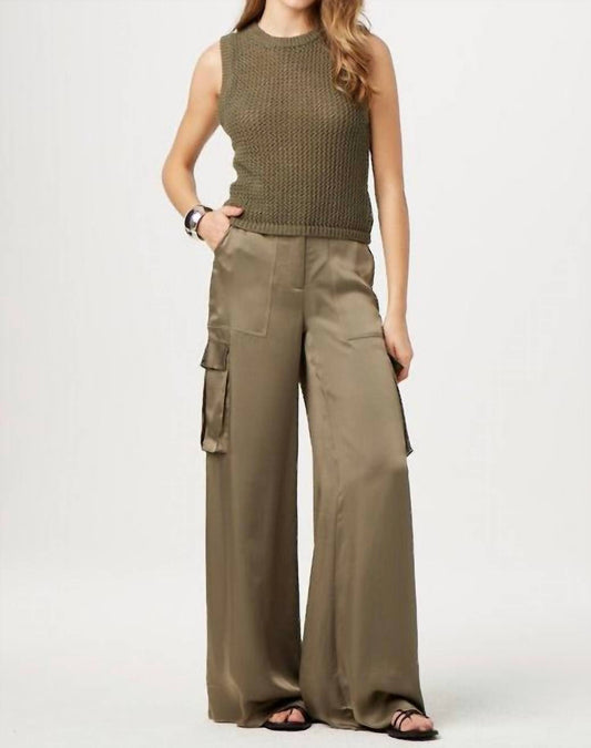Toccin - Maia Silky Satin Cargo Pant