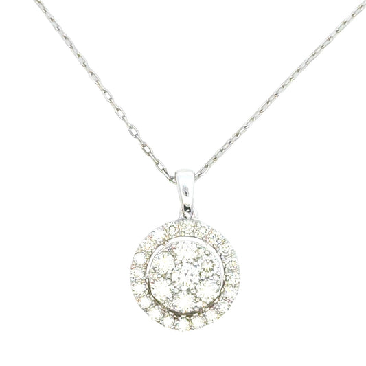 Aamiaa - 1.00 Carat Natural Diamond Round Brilliant Halo Pendant