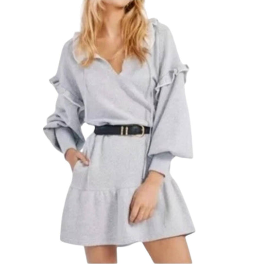 Something Navy - Ruffle Sweatshirt Dress