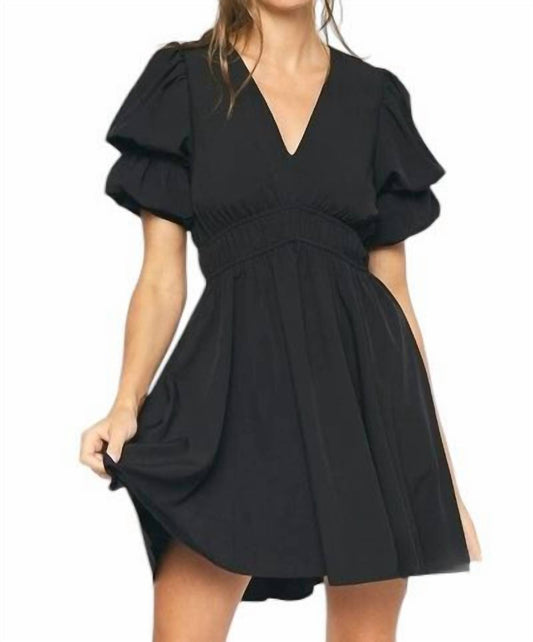 Entro - Cassidy Double Layer Sleeves Babydoll Dress