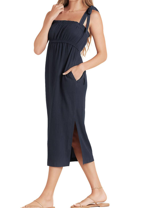 Bobi - Women's Tied Strap Midi Dress