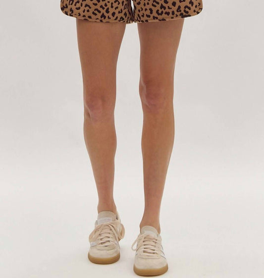 Entro - Animal Print Drawstring Shorts