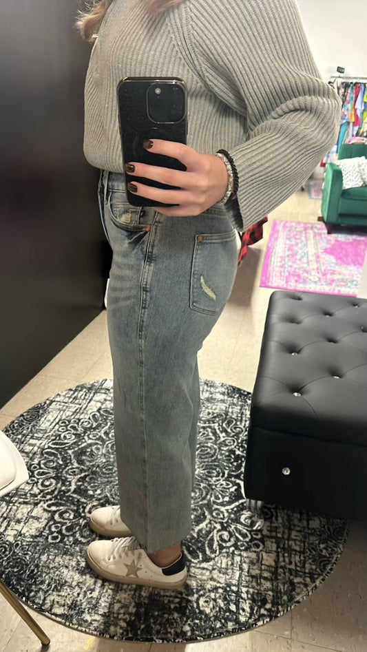 Judy Blue - Tummy Control Mid Rise Crop Wide Jean