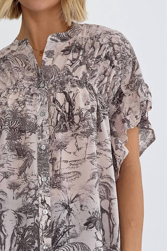 Entro - Safari Print Top