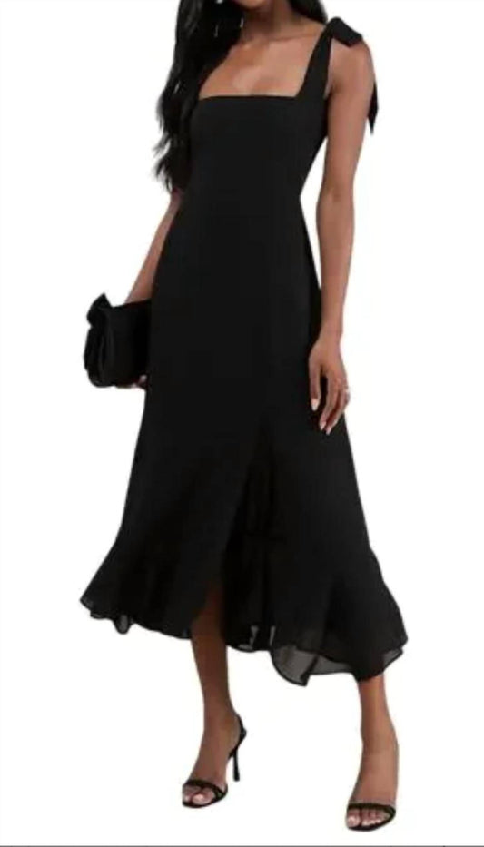 Lulus - Summer Invite Tie-strap Tiered Midi Dress