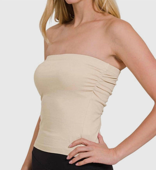Zenana - Premium Cotton Built-in-bra Tube Top