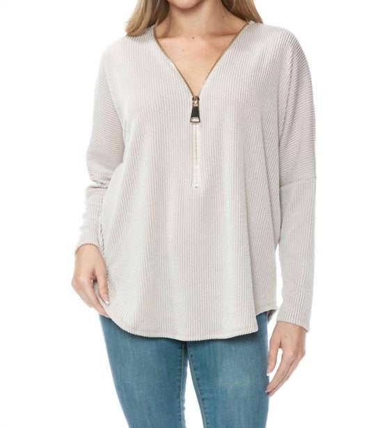 Ariella - Dolman Sleeve Zipper Top