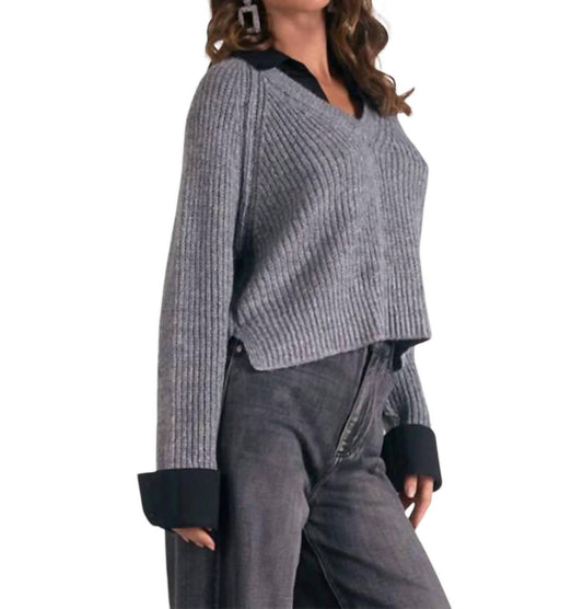 Elan - Little Stevie Layered Sweater/Shirt Combo