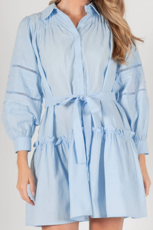 Before You Collection - Poplin Eyelet Balloon Sleeve Dress