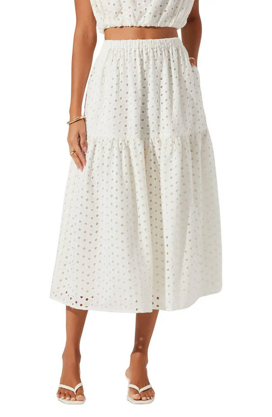 Astr - Eyelet Midi Skirt