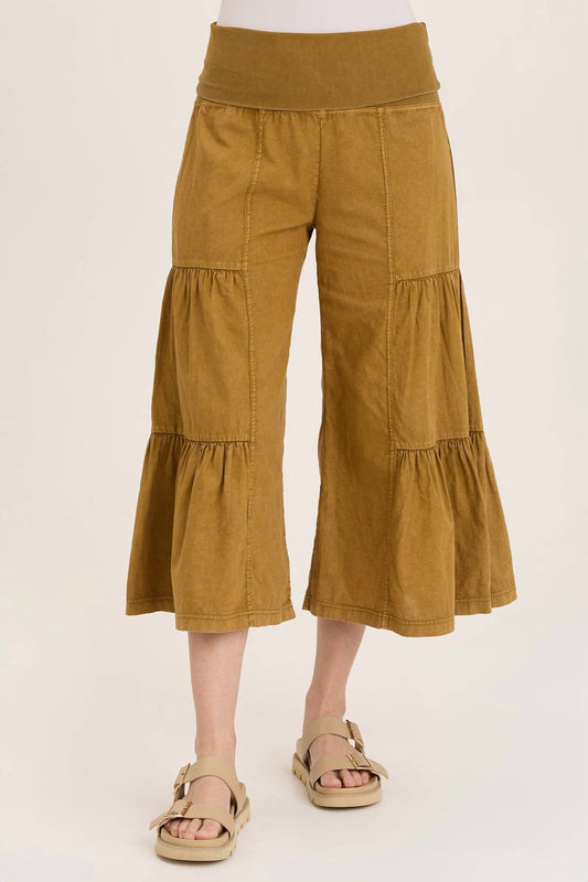 Xcvi - Linen Side-tier Wide Leg Palazzo Pants