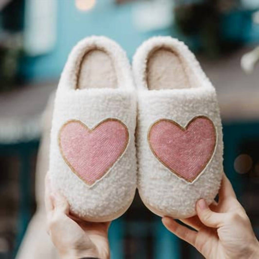 Katydid - Women's Sequin Sherpa Heart Slippers