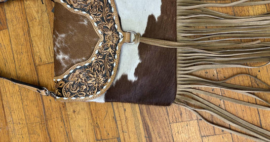 Myra Bag - Women's Hand-tooled Fringe Bag
