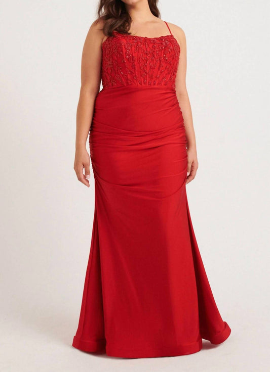 Faviana - Beaded Corset Gown