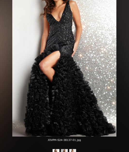 Jovani - sequin one shoulder