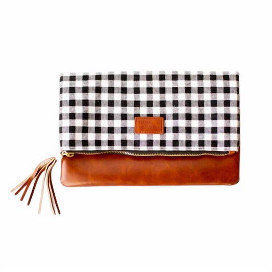 Funky Monkey - Fold Over Buffalo Check Clutch