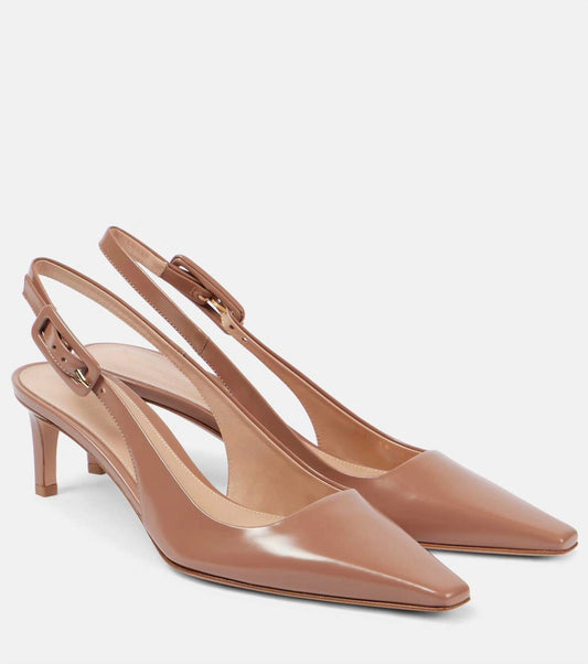 Gianvito Rossi - Women's Lindsay 55 Patent Leather Slingback Pumps
