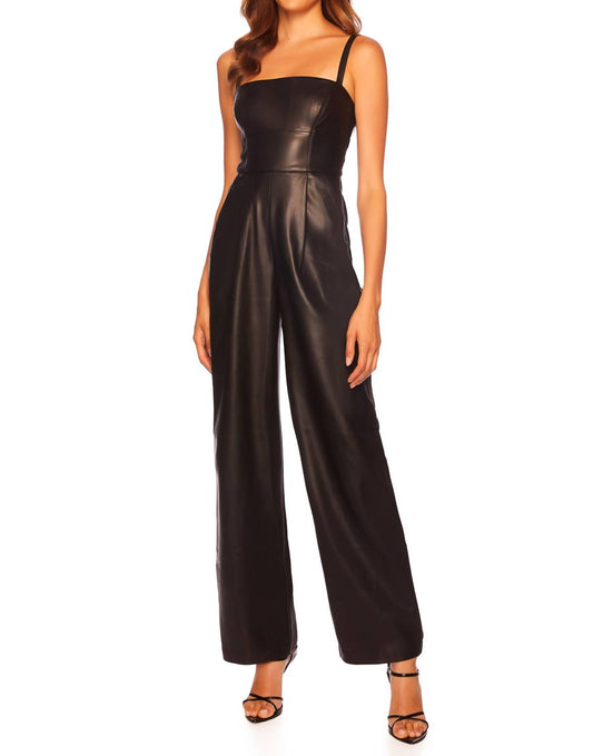Susana Monaco - Faux Leather Squareneck Tank Jumpsuit