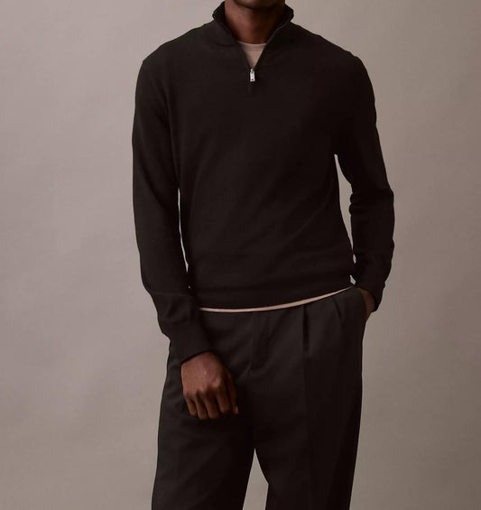 Calvin Klein - Fine Merino Wool Blend Quarter Zip Sweater