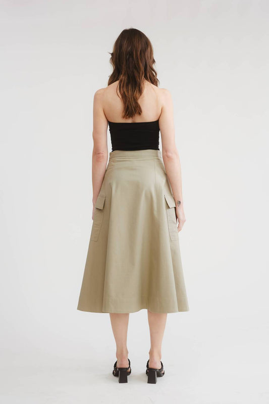Flat White - Dune Cargo Midi Skirt