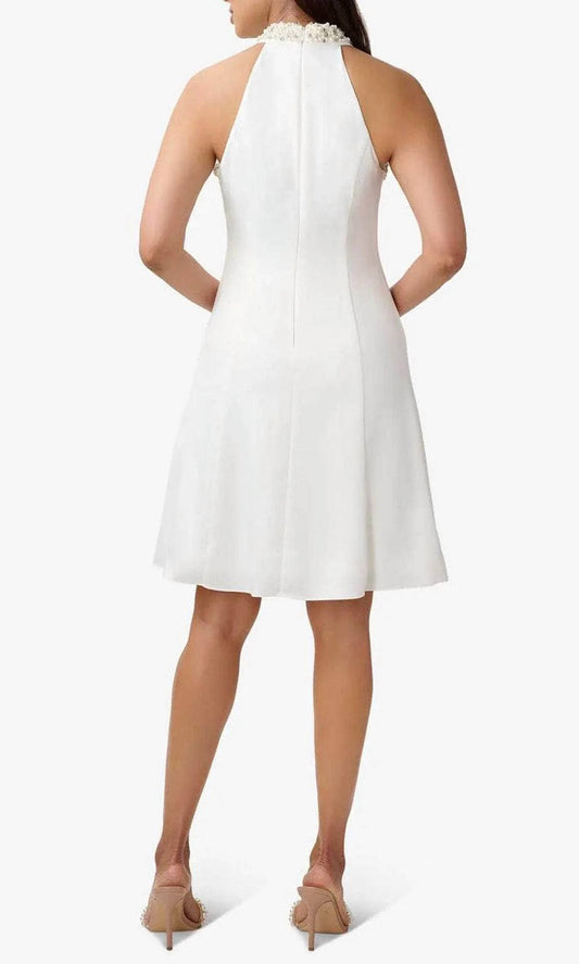 Adrianna Papell - Beaded Halter Neck A-line Dress