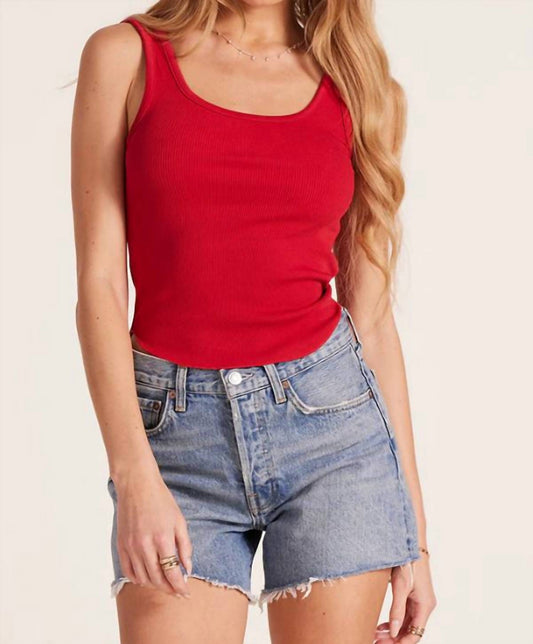 Bobi - Ribbed Scoop Neck Cropped Tank