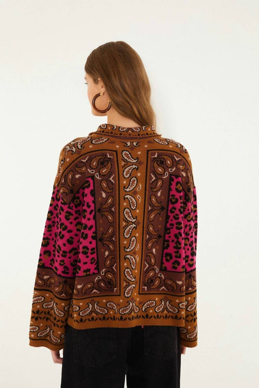 Farm Rio - Scarf Polo Knit Sweater