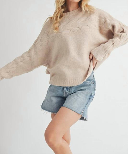 Aemi + Co - Elaine Sweater - beige - clothing - crew
