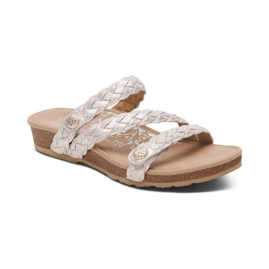 Aetrex - Women's Josie Braided Slides - leather - sandals - shoes