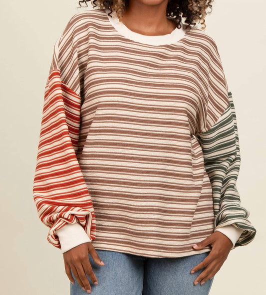 Bibi - Sabine Striped Pullover Sweatshirt