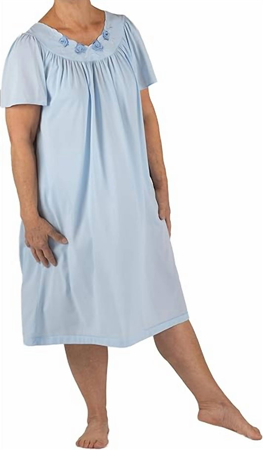 Shadowline Lingerie - Long Gown with Flower Petal Embroidery and Flutter Sleeves