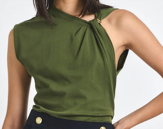 Derek Lam 10 Crosby - Nia Asymmetric Embellished Twist Tee