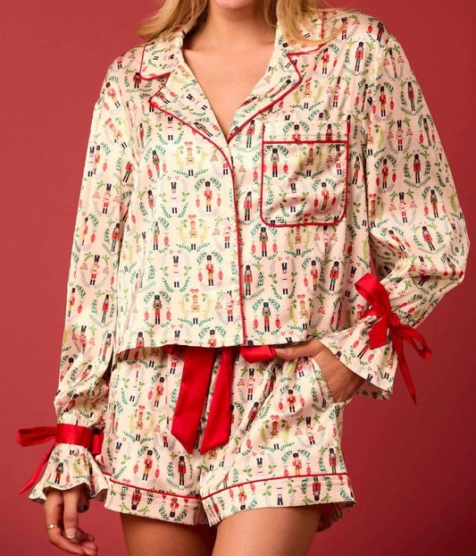 Peach Love - Christmas Toy Soldier Prints Set Pajama