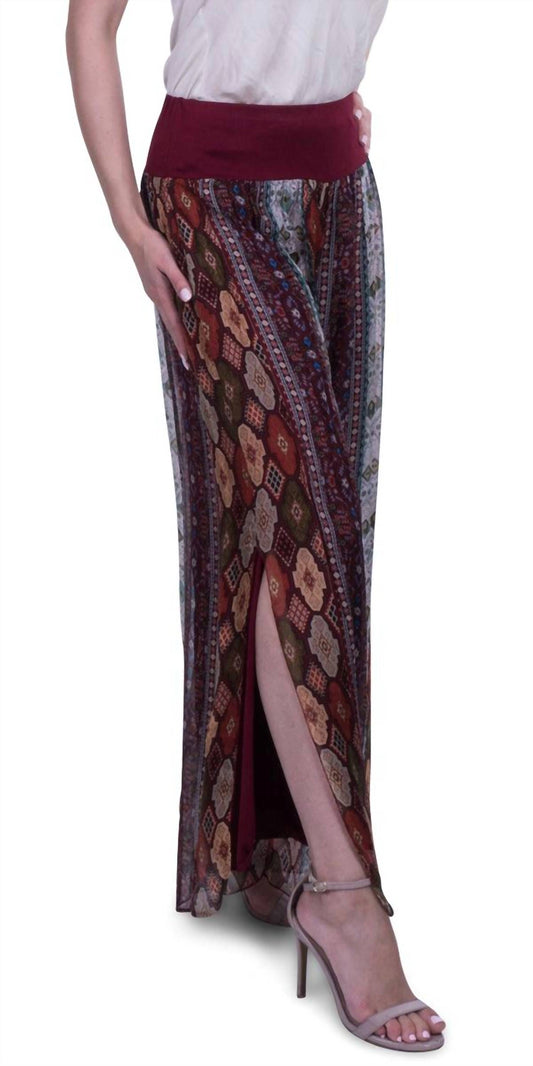 Gigi Moda - Jasmin Geometric Flower Slit Pant
