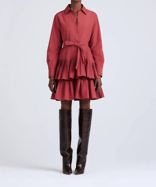 Derek Lam 10 Crosby - Sterling Long Sleeve Pleated Mini Dress