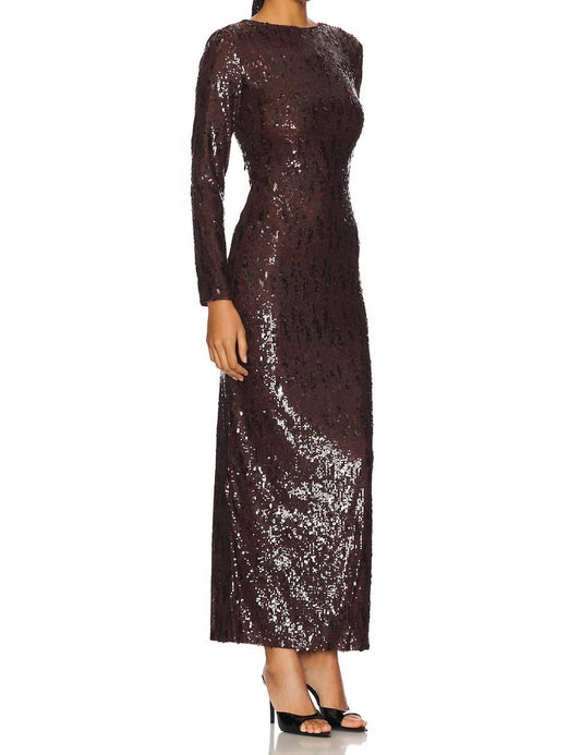 Line And Dot - Chelsea Long Sleeve Sequin Maxi Dress